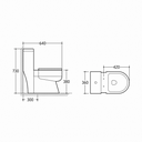 Water Closet W/ Tank S-Trap 640x350x715mm 300mm JA0289