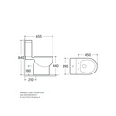 Water Closet Two Piece S-Trap 210mm 655x390x 840mm Sitong JA0133