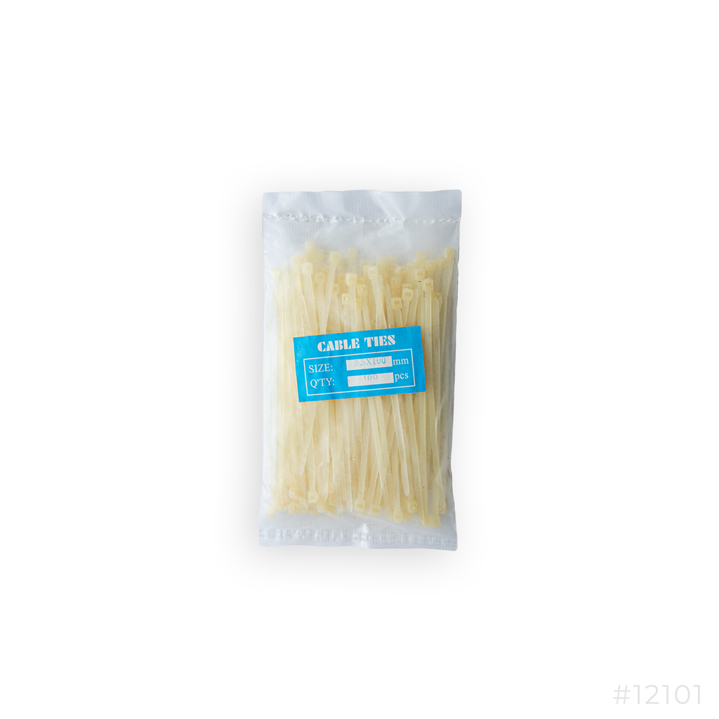 Cable Tie 100's Pkt 2.5mm White