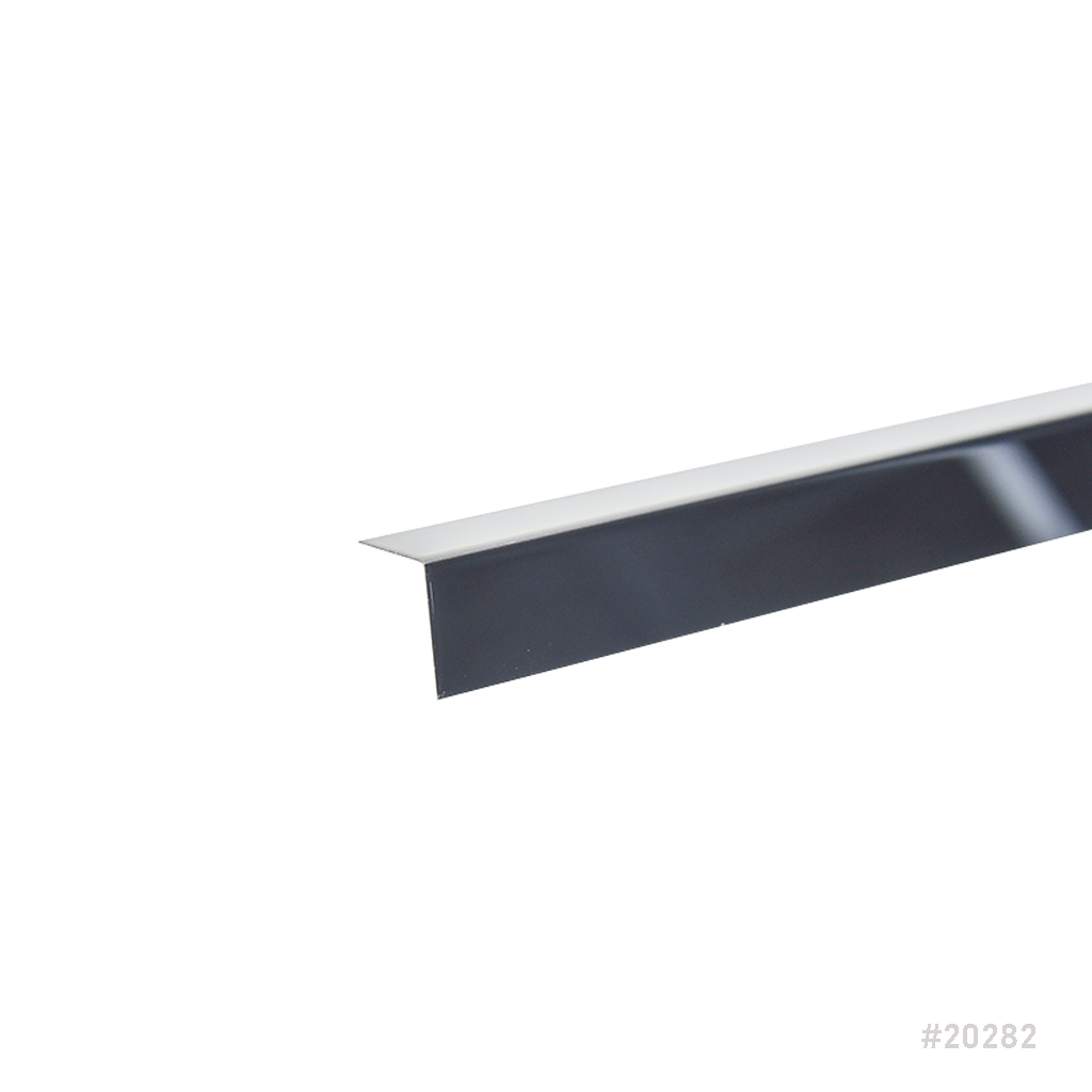 SS Channel Mirror Polished L Section 18x18x2490mm Black