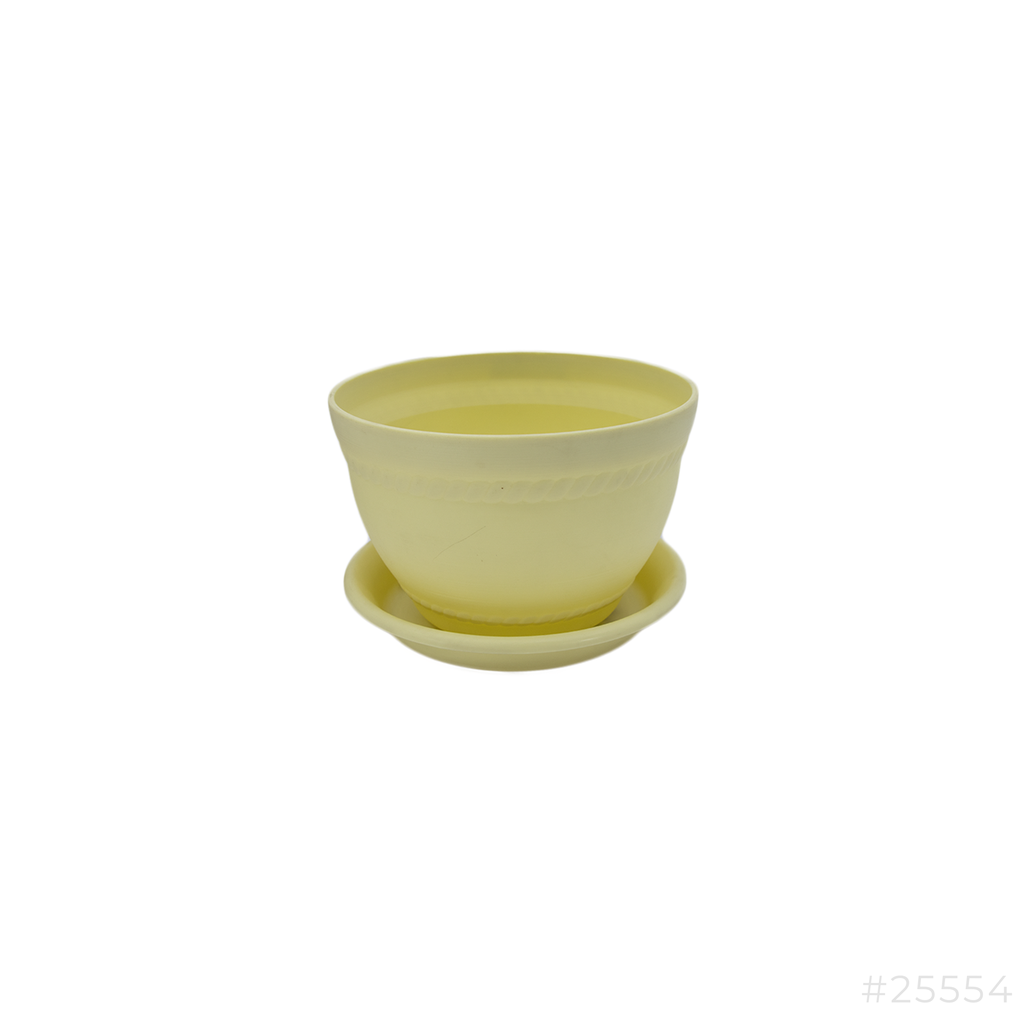 Plastic Flower Pot Yellow #5