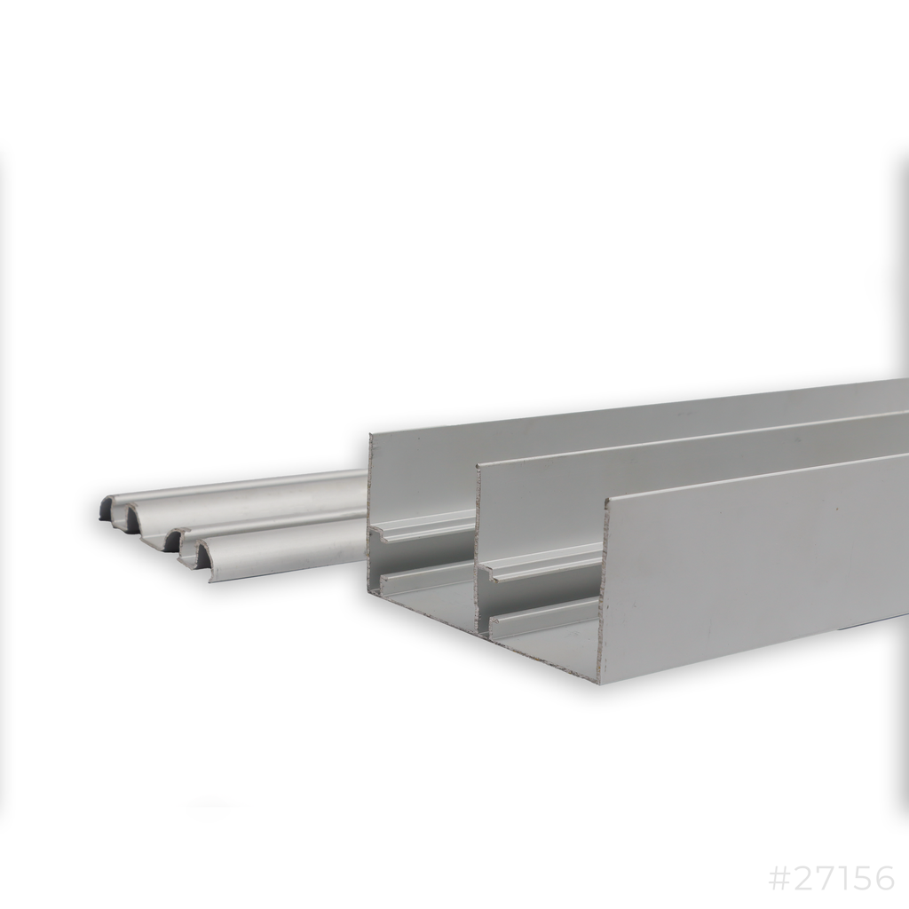 Aluminum Double Sliding Door Channel Set (Top & Bottom) Large 6Mtr