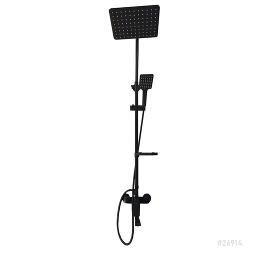 [26914] Head Shower Set Matt Black NSS-7001-MB Novex