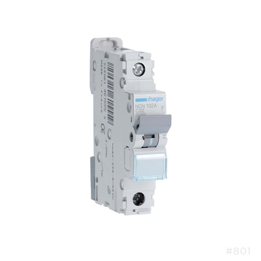 [801] Hager Circuit Breaker 32Amp Mui132A