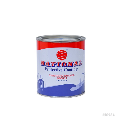 [10984] National Synthetic Enamel Gloss Paint 0.9Ltr (890 Gloss 1 Black)