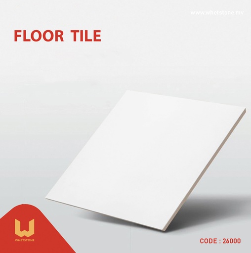 [26000] Floor Tile Glazed Vitrified 600x600mm Glossy White