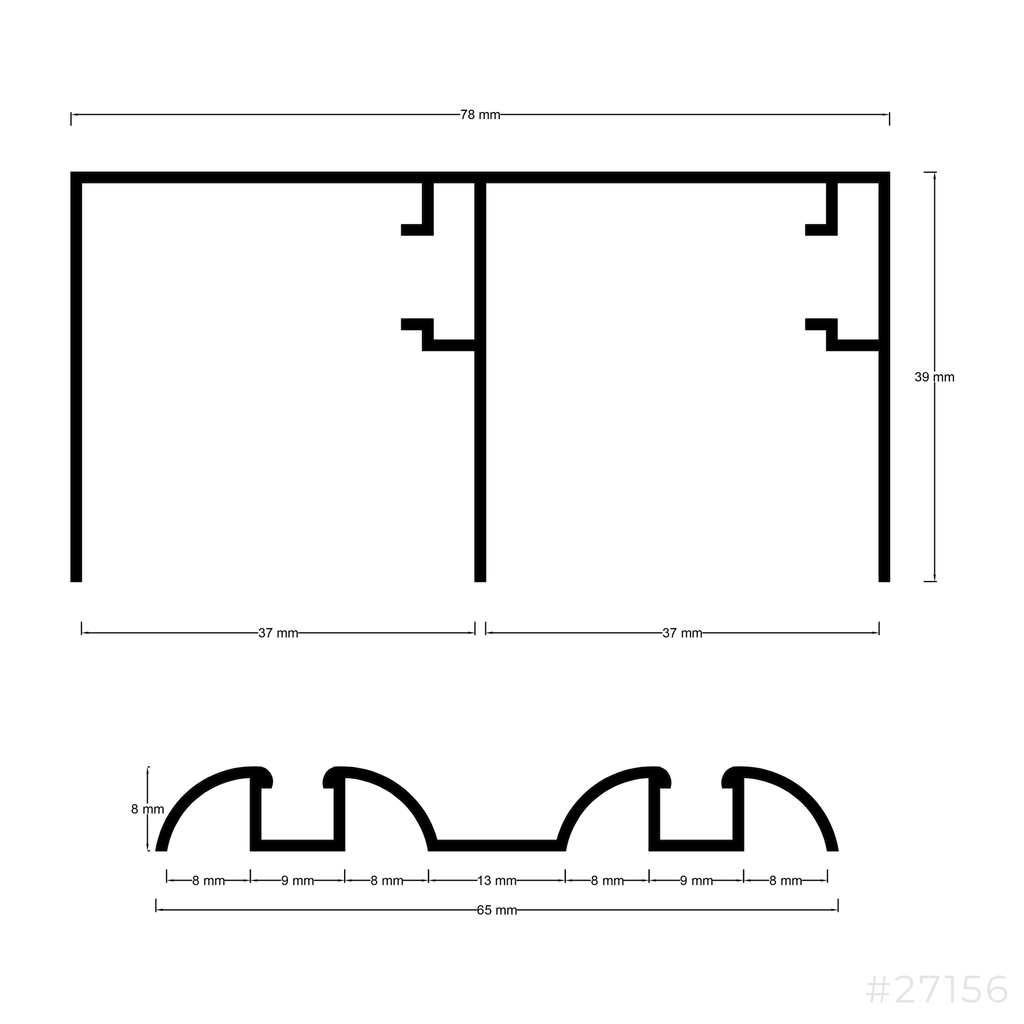 Aluminum Double Sliding Door Channel Set (Top & Bottom) Large 6m ...