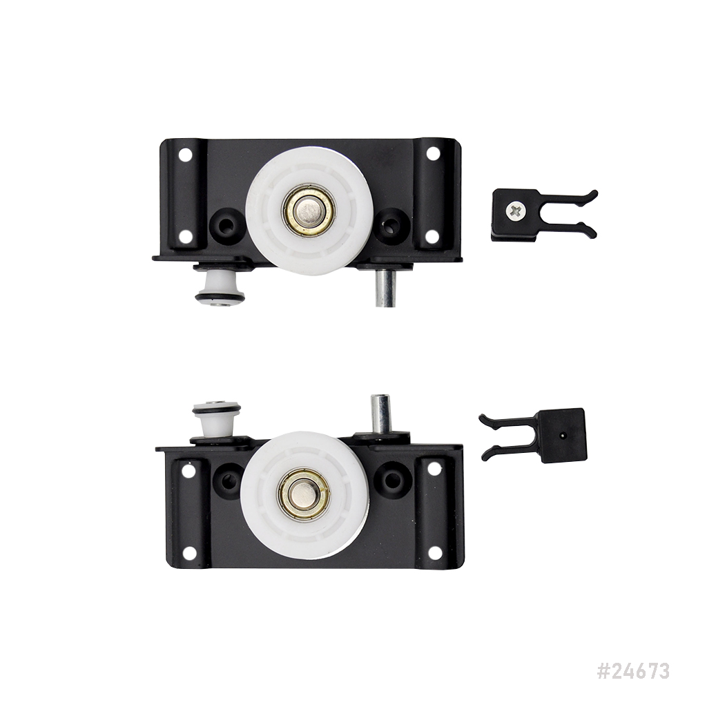 Sliding Door Wheel Iron Black 2Pcs Set