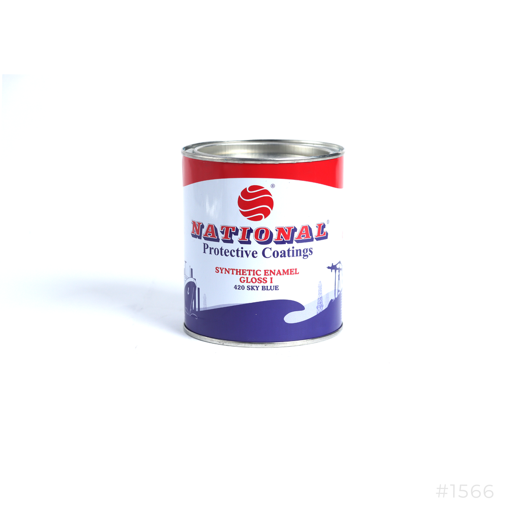 National Synthetic Enamel Gloss Paint 0.9Ltr 420 Sky Blue