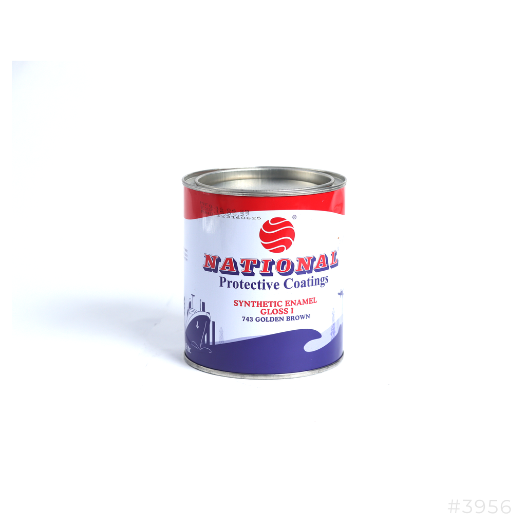 National Synthetic Enamel Gloss Paint 0.9Ltr 743 Golden Brown
