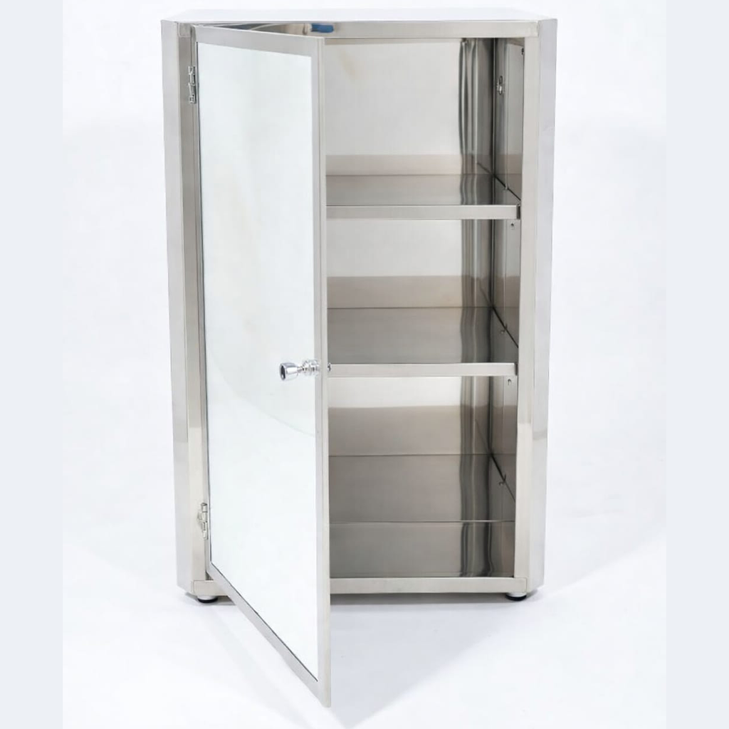 SS Bathroom Cabinet with Mirror Door 2106 14"x20" Left