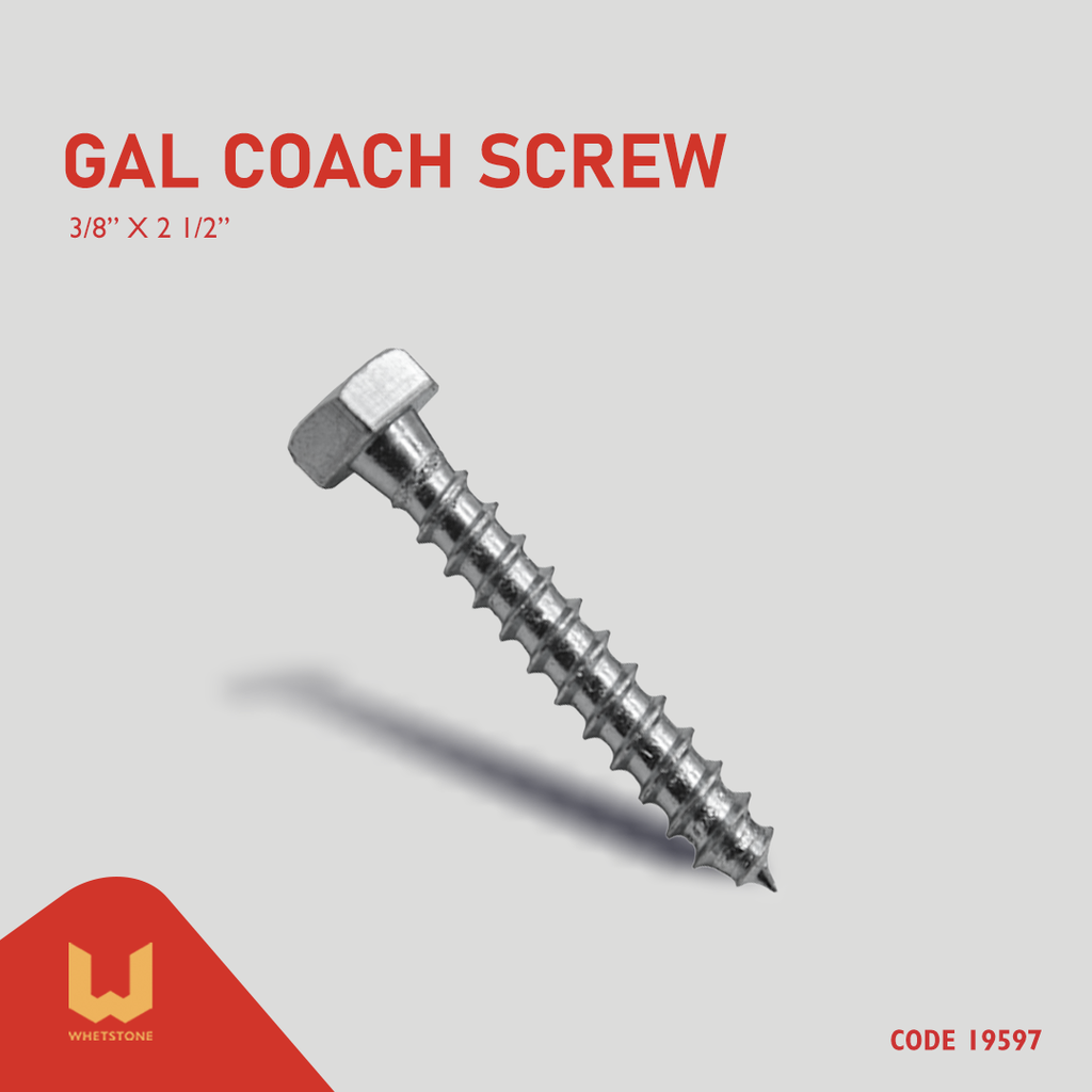 GI Coach Screw 3/8" x 2-1/2"