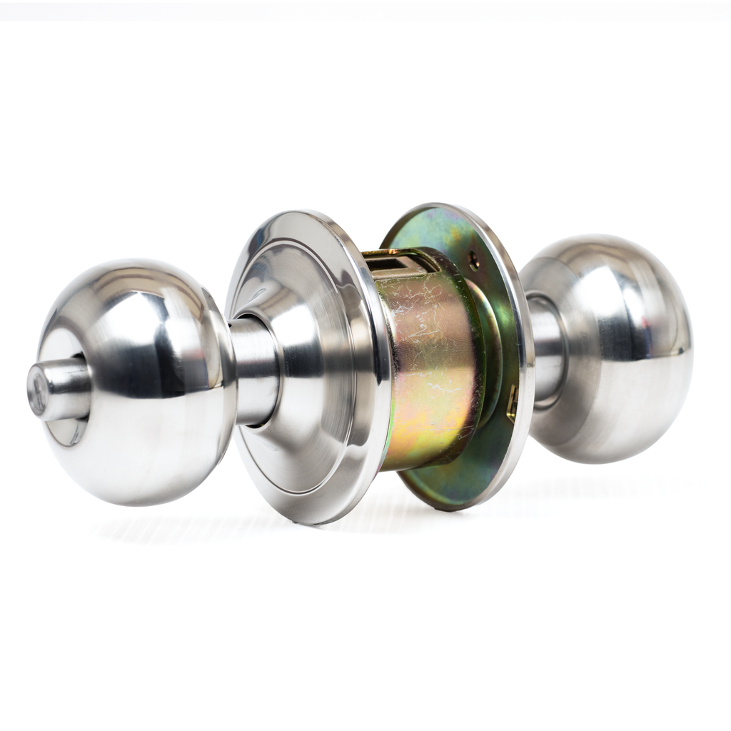 Cylinder Knob Lock 60mm 5791SS with Key Silver Guchi
