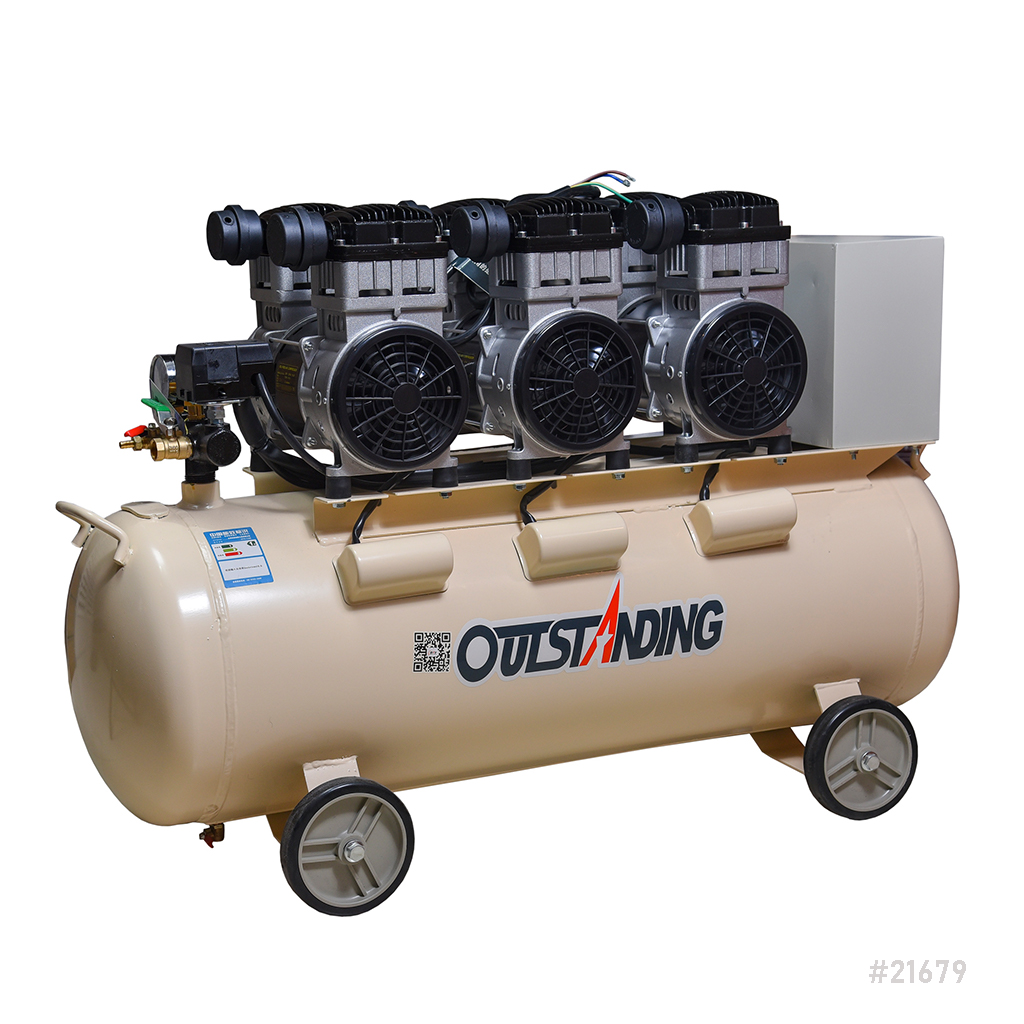Air Compressor Silent Oil Free Outstanding OTS-1100 100L Triple Head