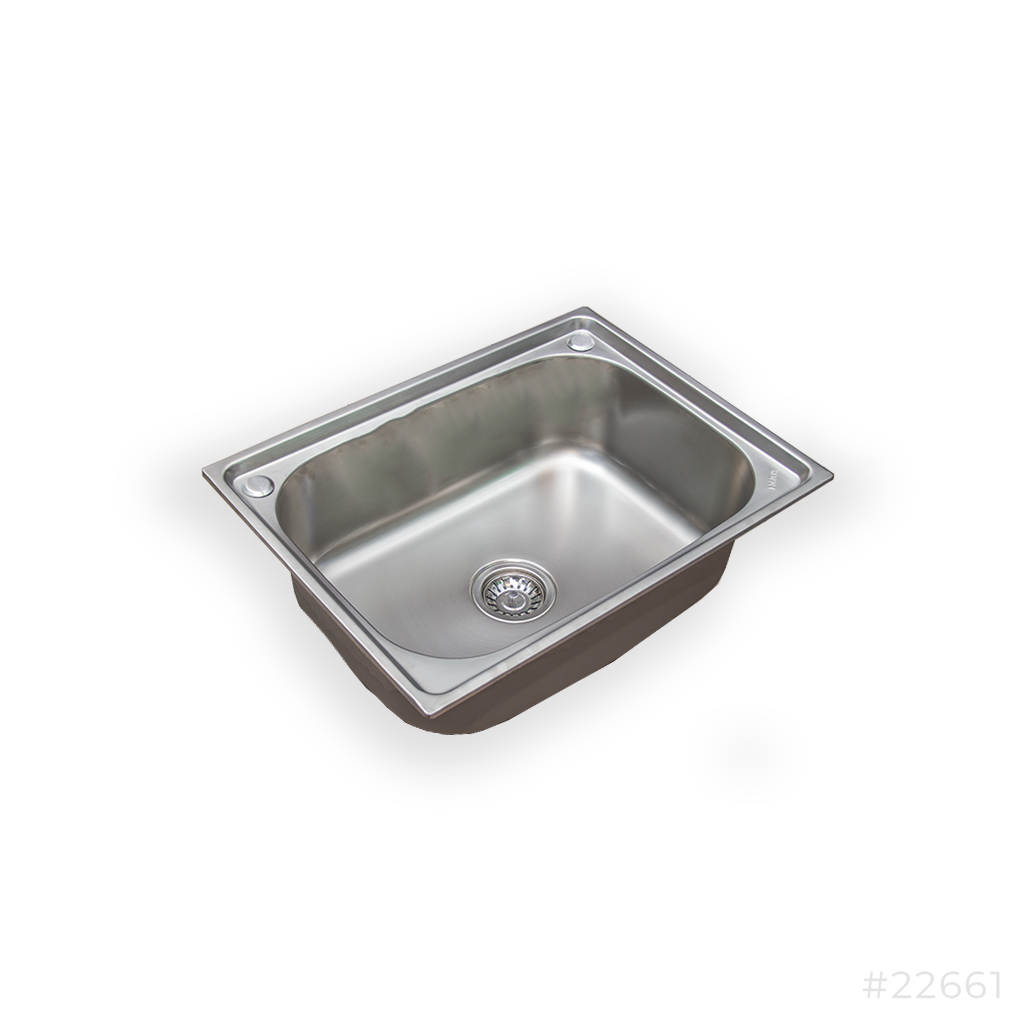 Single Bowl Kitchen Sink 304SS 60x45cm with Basket Strainer