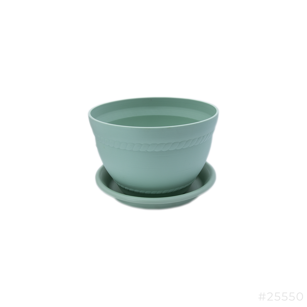Plastic Flower Pot Green #5