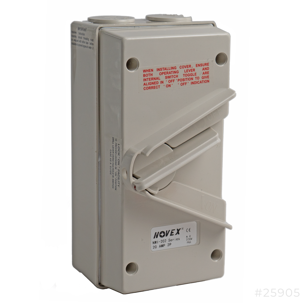 Weatherproof Isolator Switch IP66 20A 2P Novex
