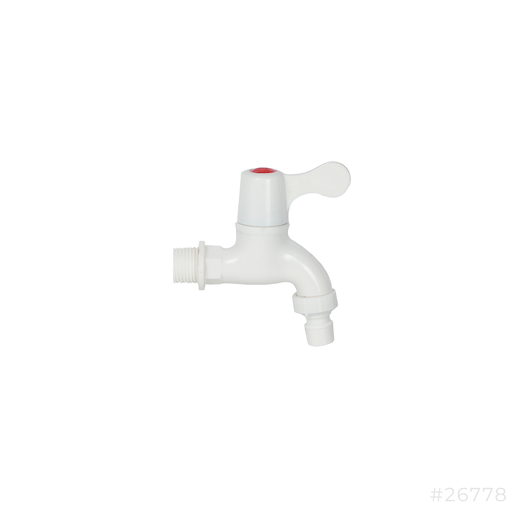 [26778] Pvc Water Bib Tap White BC005 Cavil