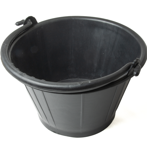 [7803] Bucket With Plastic Wire Handle Black