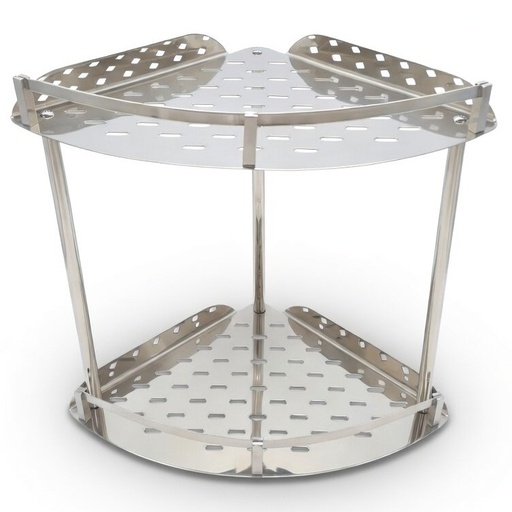 [17332] Bathroom Corner Shelf SS 2-Tier 230x230x75mm Haodi HD-E019 