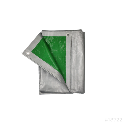 [18722] PE Tarpaulin Green/Silver 24ft x 24ft