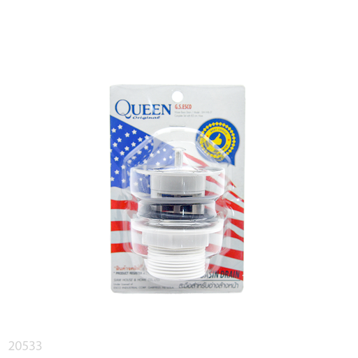 [20533] Basin Waste Drain 1-1/4'' PVC SS Top Lid Queen