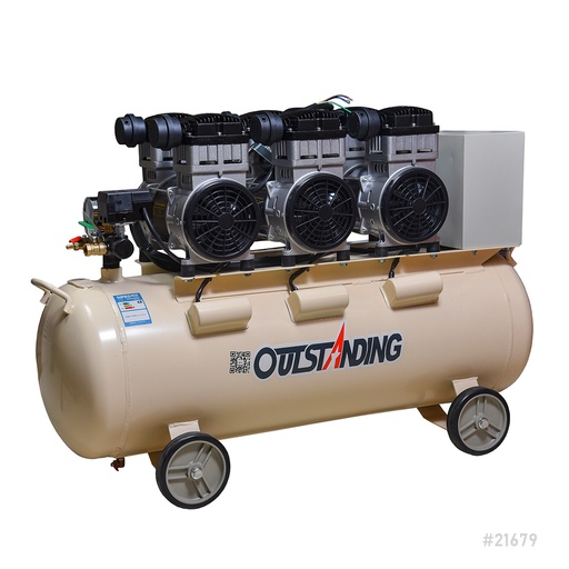 [21679] Air Compressor Silent Oil Free Outstanding OTS-1100 100L Triple Head